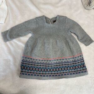Tea collection sweater dress great 9-12 months pink and blue accents baby girl